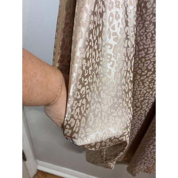 GeeGee Dress Women 1X Champagne Animal Print Tank Maxi Feminine Neutral Sexy 80s - Picture 5 of 10